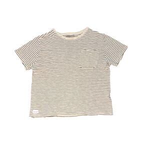 Zara Boys Collection - Cream & Black Striped Shirt - Youth Size 9 - Modern